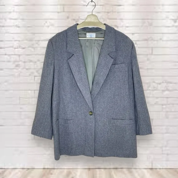 Pendleton Gray Virgin Wool Blazer Size 20W - Picture 1 of 7